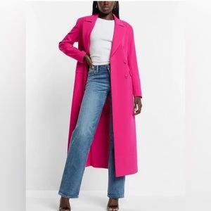 “New”Express Fuchsia Trench Coat
